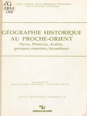 cover image of Géographie historique au Proche-Orient